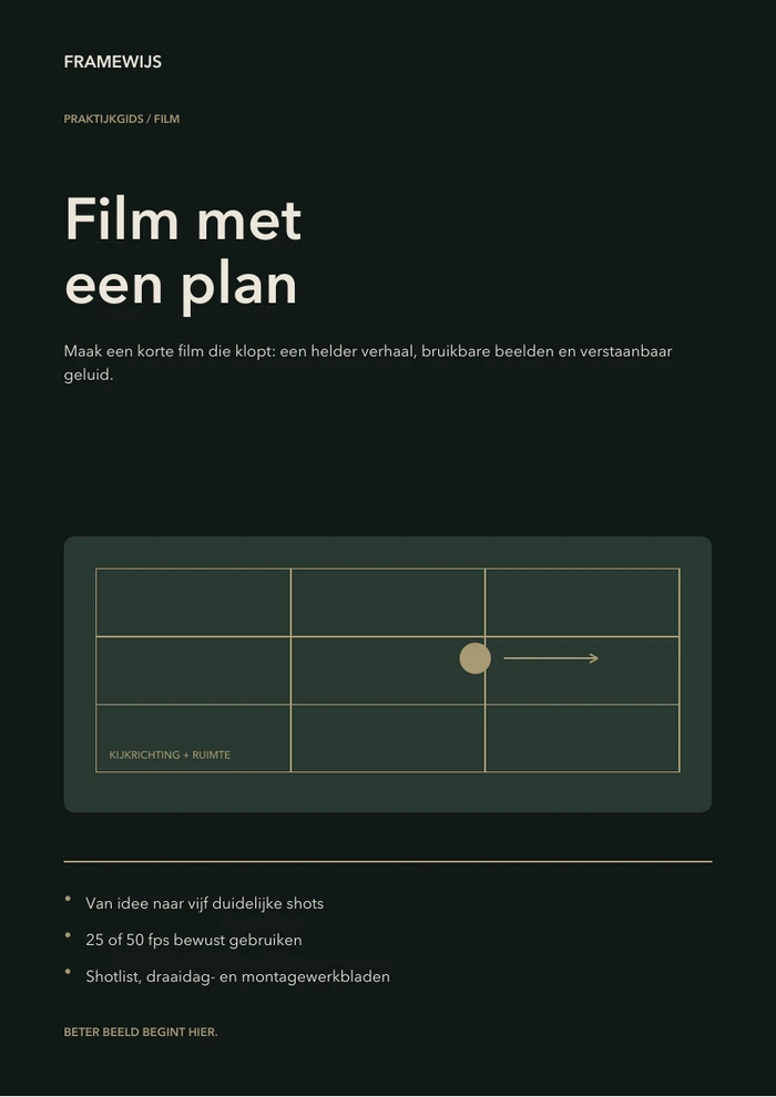 Omslag van Film met een plan